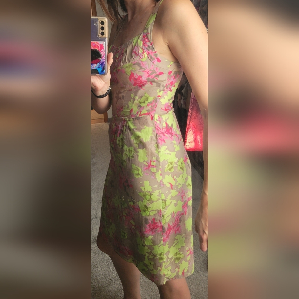 Floral Pink and Green Women's Banana Republic Dress